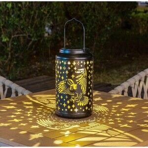 pearlstar Eagle Lantern Outdoor Solar Hanging Lantern Lights Decorative Solar